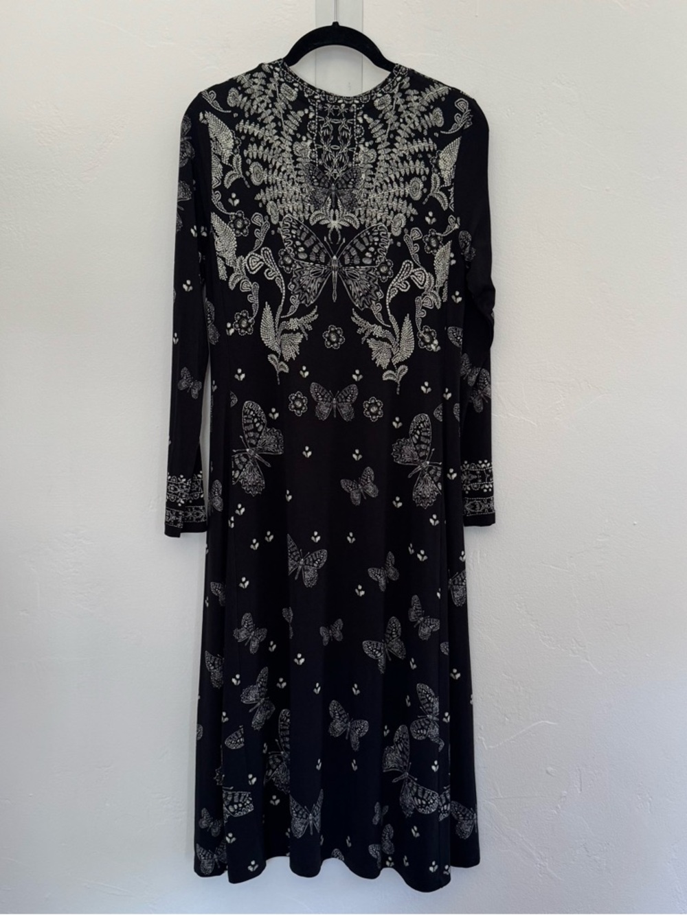 Johnny Was The Janie Favorite A-Line Dress Farfalla Joan Black Butterfly Floral - Picture 5 of 15